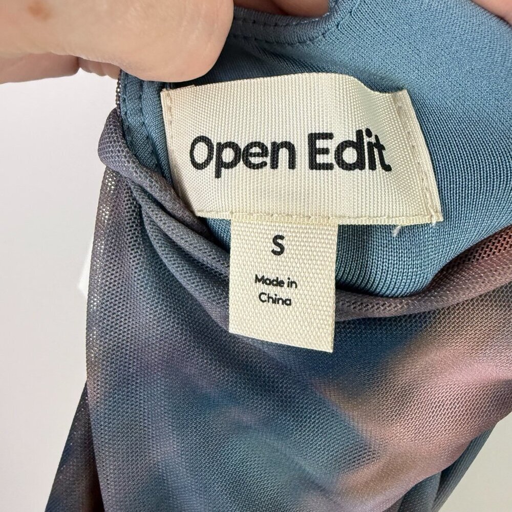 Open Edit Slip Dress Small Multicolor Tie Dye Cowl Neck Spaghetti Strap Maxi - Picture 9 of 10